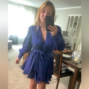 Zimmermann Balloon Sleeve Silk Wrap Dress